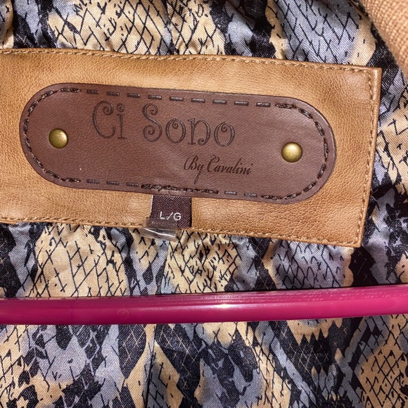 Faux leather tan jacket - Picture 3 of 4